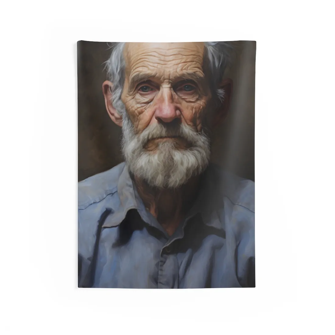 Elderly Wisdom: Portrait of a Wise Gentleman - Wall Tapestry