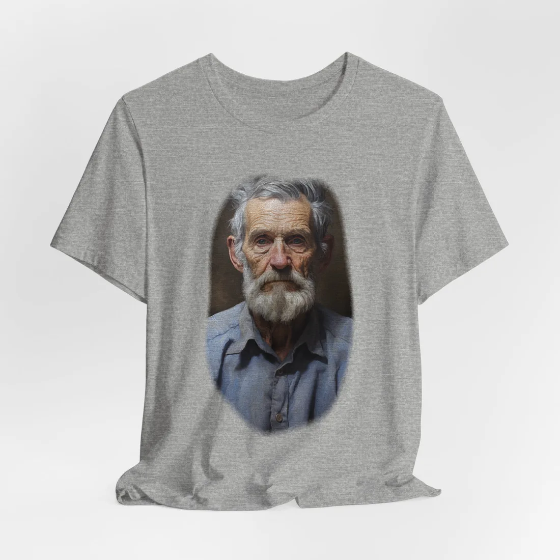 Elderly Wisdom: Portrait of a Wise Gentleman - T-Shirt (Athletic Heather)
