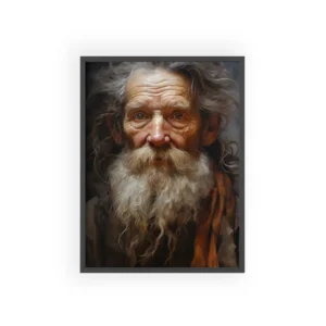 Bearded Old Man Portrait Framed Poster