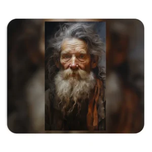 Bearded Old Man Portrait Mouse Pad