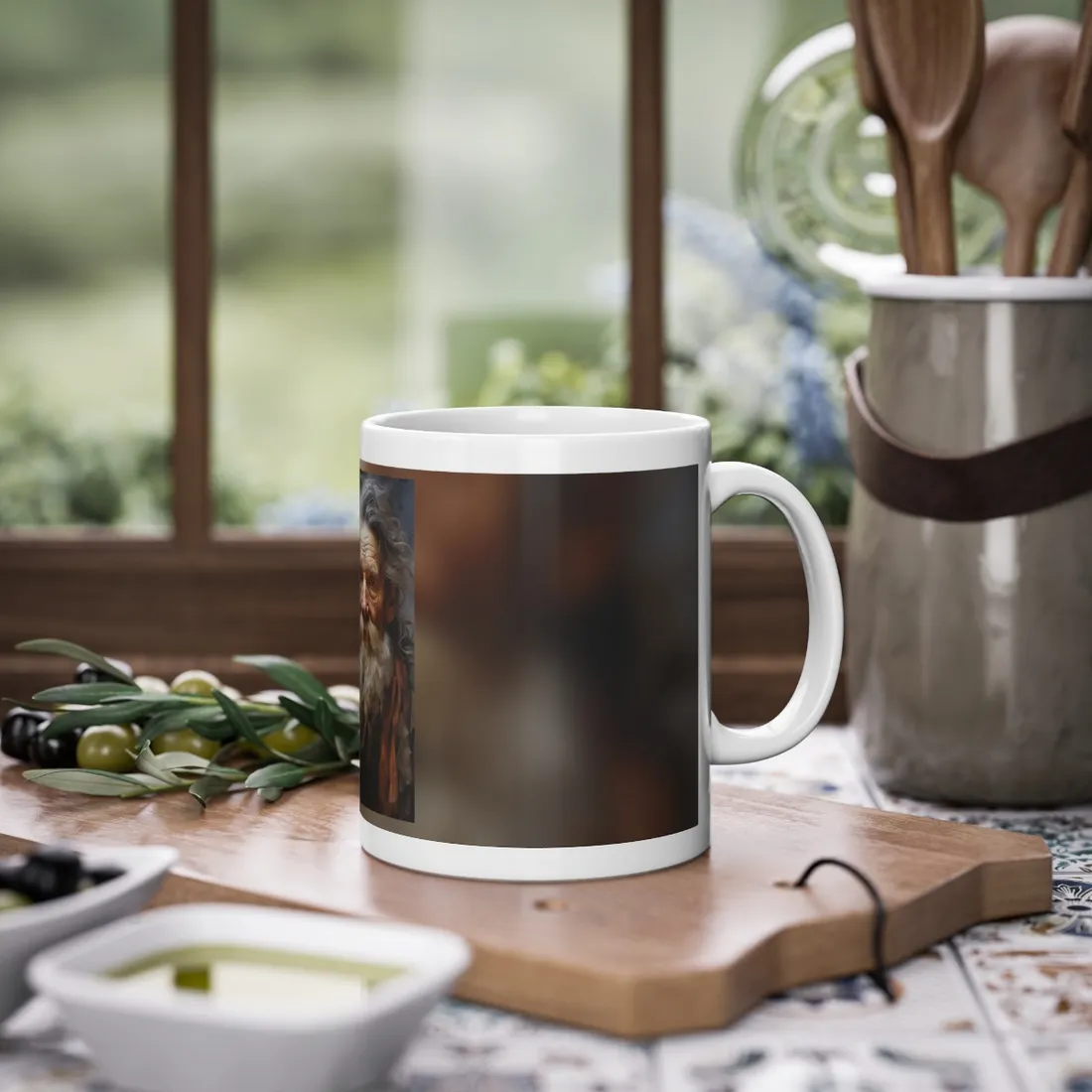 Elderly Wisdom: Realistic Portrait Art - Mug