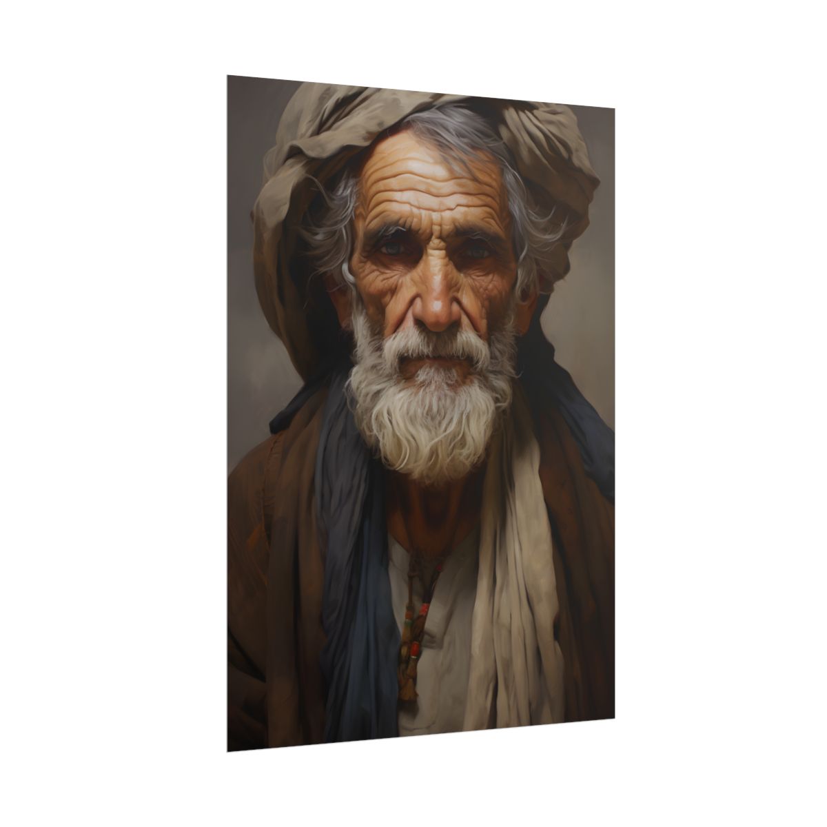 Elderly Wisdom: Serene Portrait Artwork - Poster