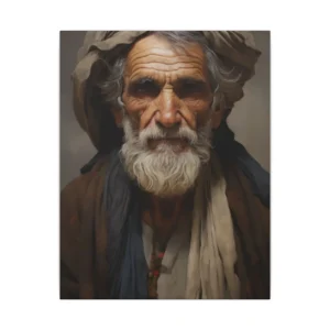 Elderly Man in Head Wrap Canvas Print
