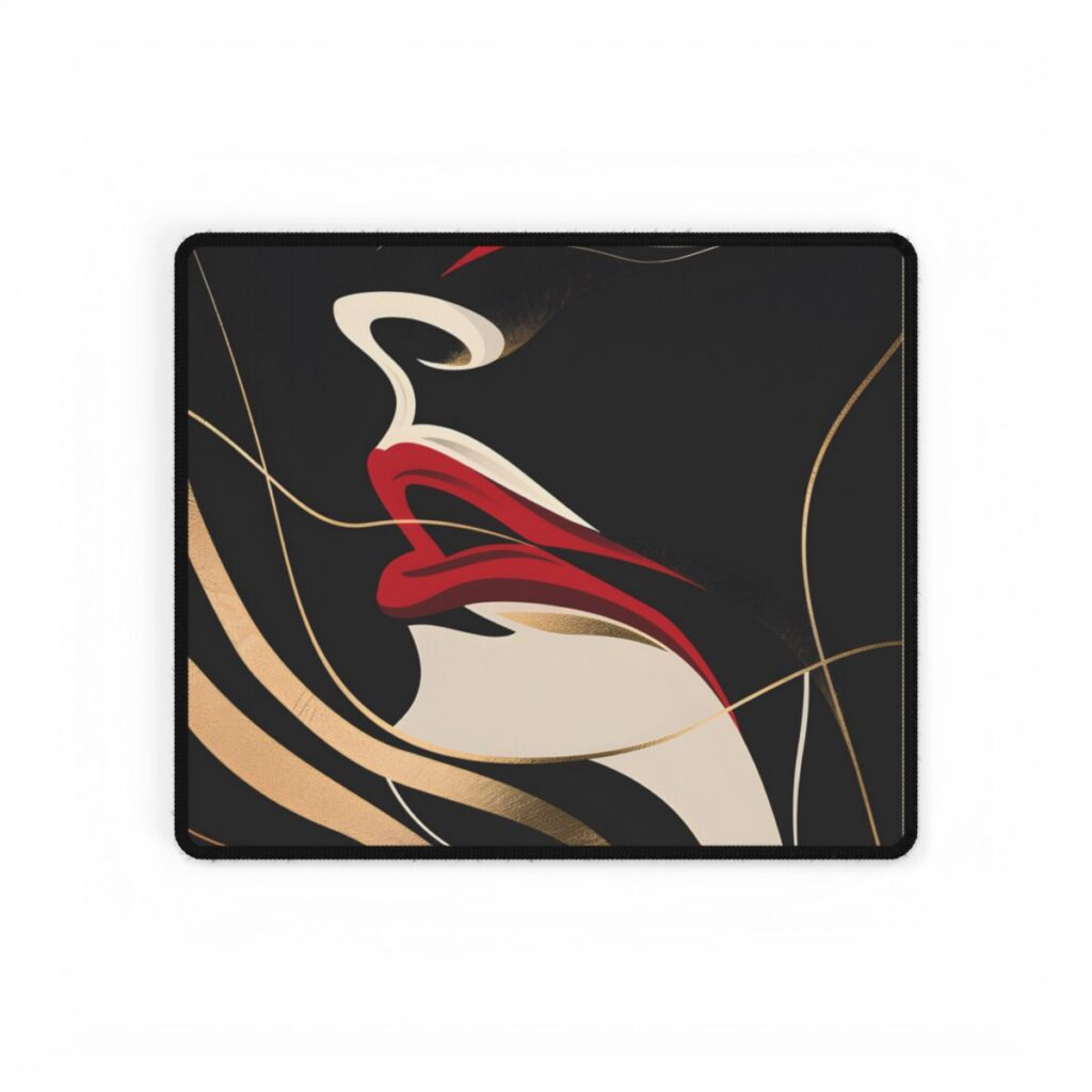 Elegant Art Nouveau Peacock: Timeless Vintage Beauty - Desk Mat