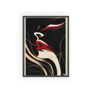 Face Profile Line Art Framed Poster