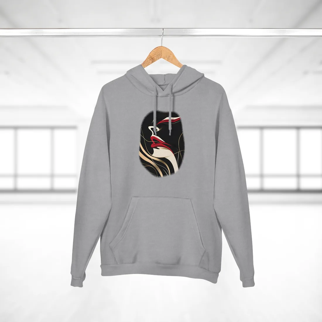Elegant Art Nouveau Peacock: Timeless Vintage Beauty - Hoodie (Heather Grey)