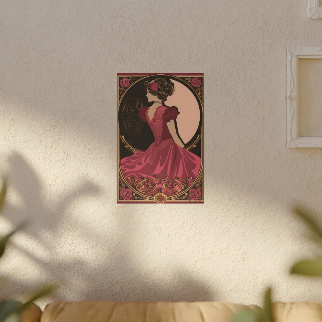 Elegant Art Nouveau Vintage Poster: Whimsical Design in Luxury Style - Canvas