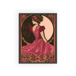 Art Nouveau Rose Gown Framed Poster