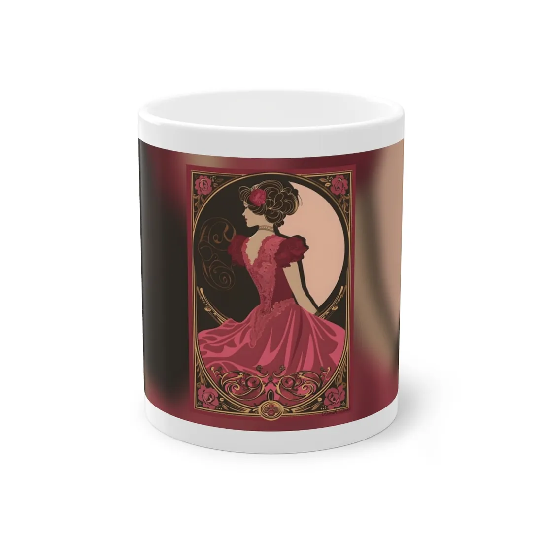 Elegant Art Nouveau Vintage Poster: Whimsical Design in Luxury Style - Mug