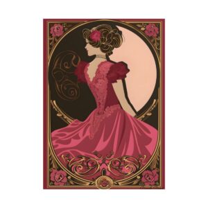 Art Nouveau Rose Gown Poster