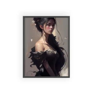 Woman in Black Gown Framed Poster