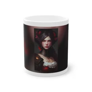 Woman with Red Flowers Mug