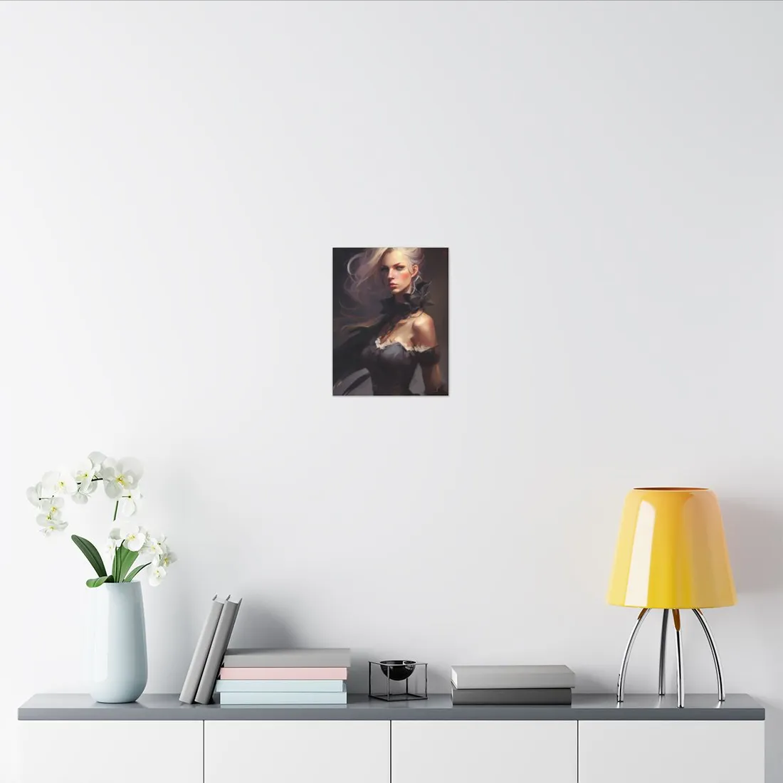 Elegant Blonde Beauty: Whirling Portrait Art - Canvas