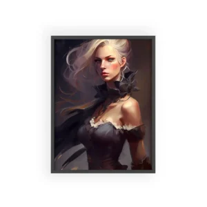Woman with Platinum Hair Framed Poster