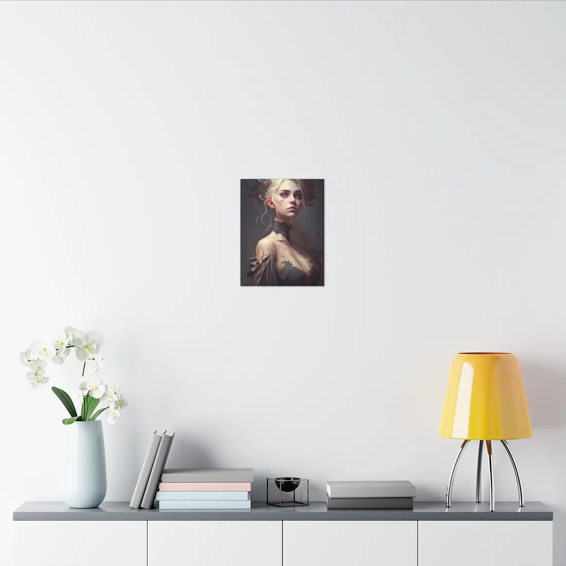 Elegant Blonde Portrait: Outdoor Woman in Dress - Canvas