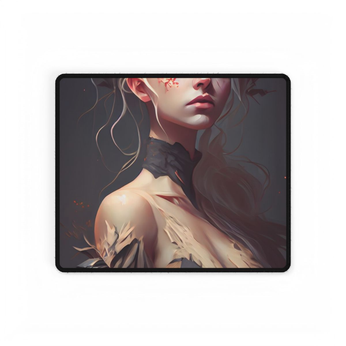 Elegant Blonde Portrait: Outdoor Woman in Dress - Desk Mat