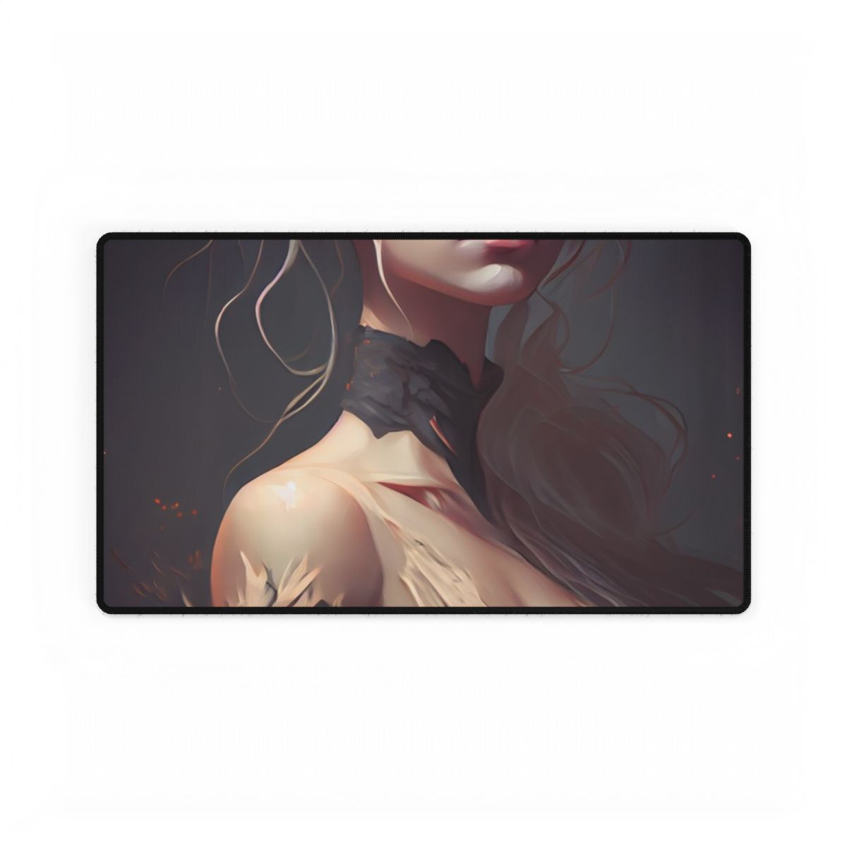 Elegant Blonde Portrait: Outdoor Woman in Dress - Desk Mat
