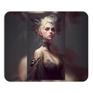 Fantasy Woman with White Hair Mouse Pad