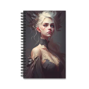 Fantasy Woman with White Hair Spiral Notebook