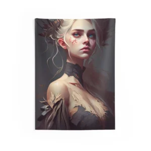 Fantasy Woman with White Hair Wall Tapestry