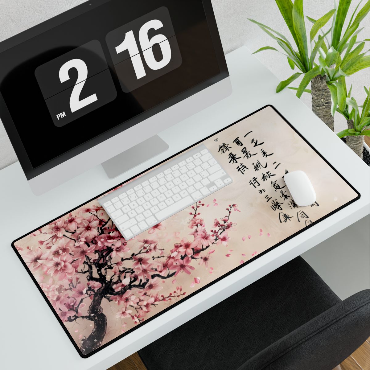 Elegant Cherry Blossom: Japanese Art Photography - Desk Mat