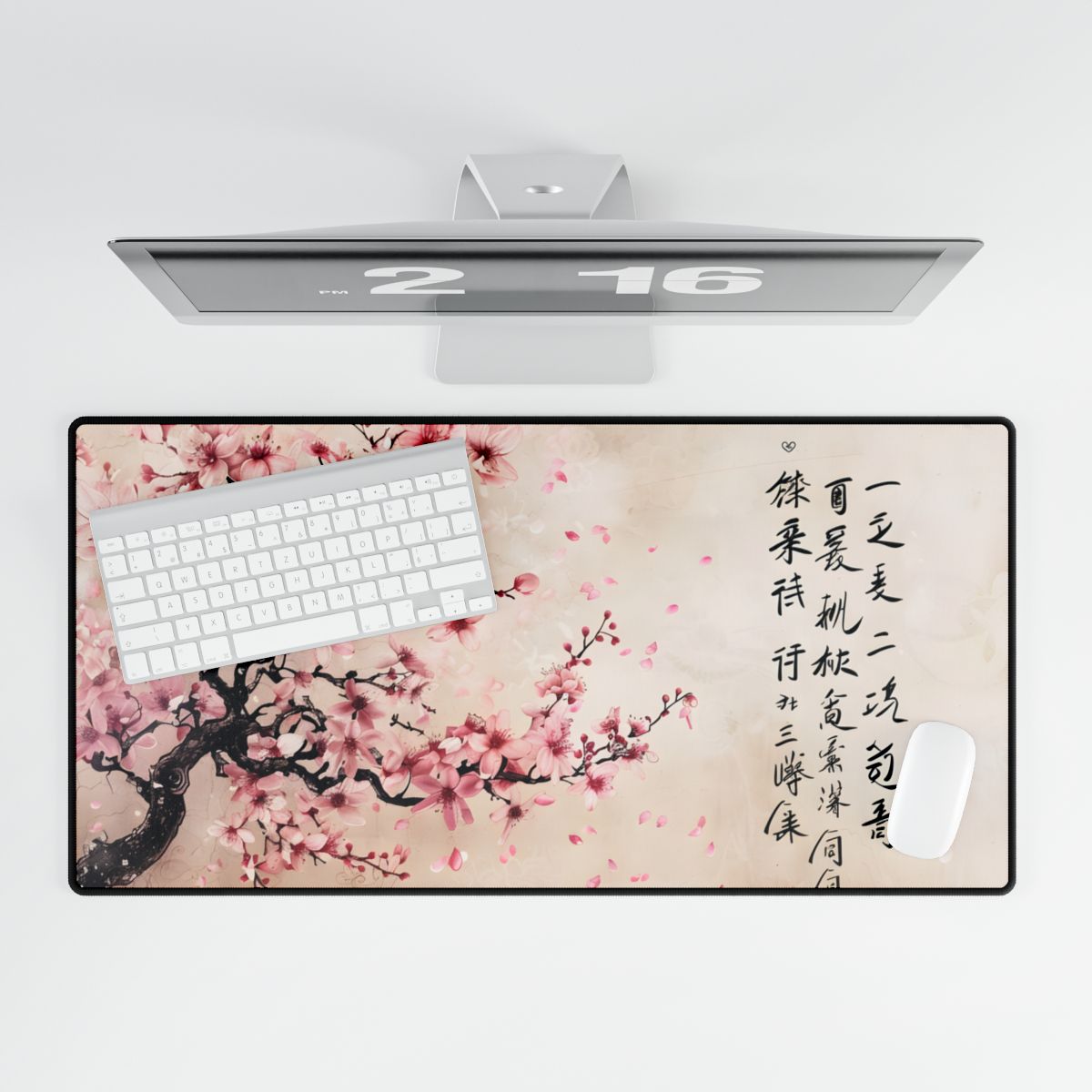 Elegant Cherry Blossom: Japanese Art Photography - Desk Mat