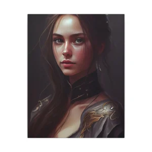 Woman with Long Brown Hair Canvas Print