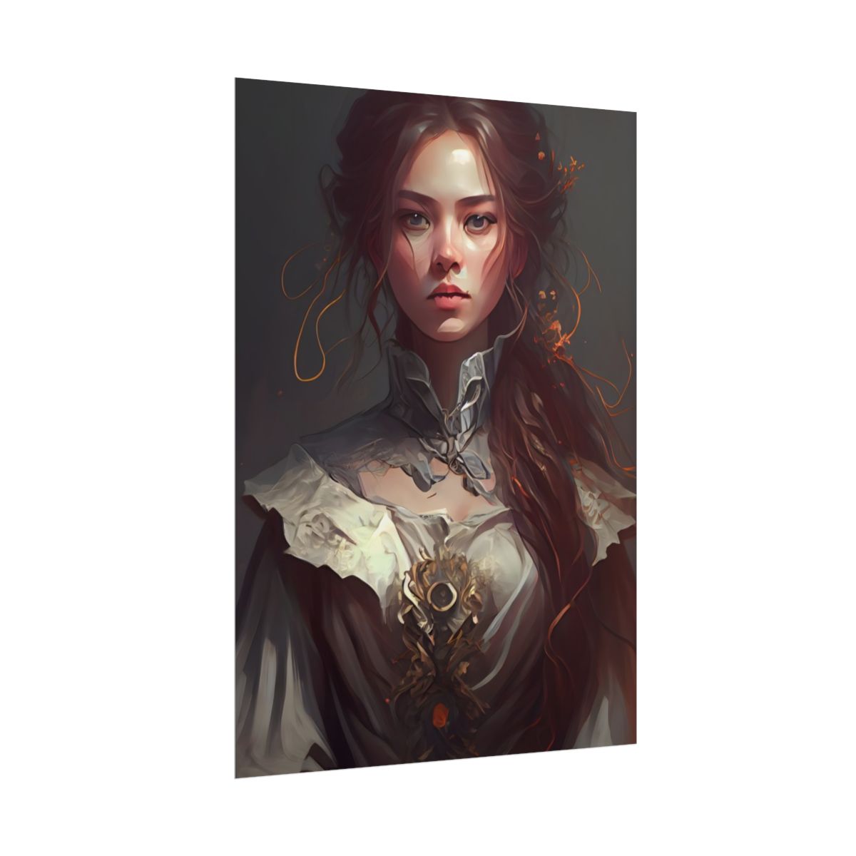 Elegant Professional Portrait: Brown Hair - Poster
