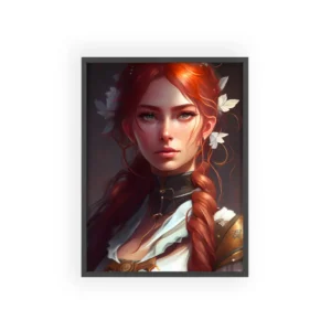 Redhead Woman with Braid Framed Poster