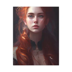 Freckled Redhead Woman Portrait Canvas Print
