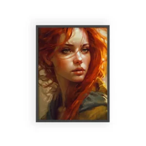 Red Haired Woman Portrait Framed Poster