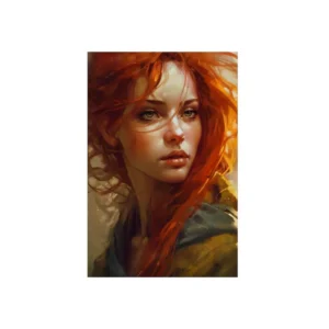 Red Haired Woman Portrait Metal Poster