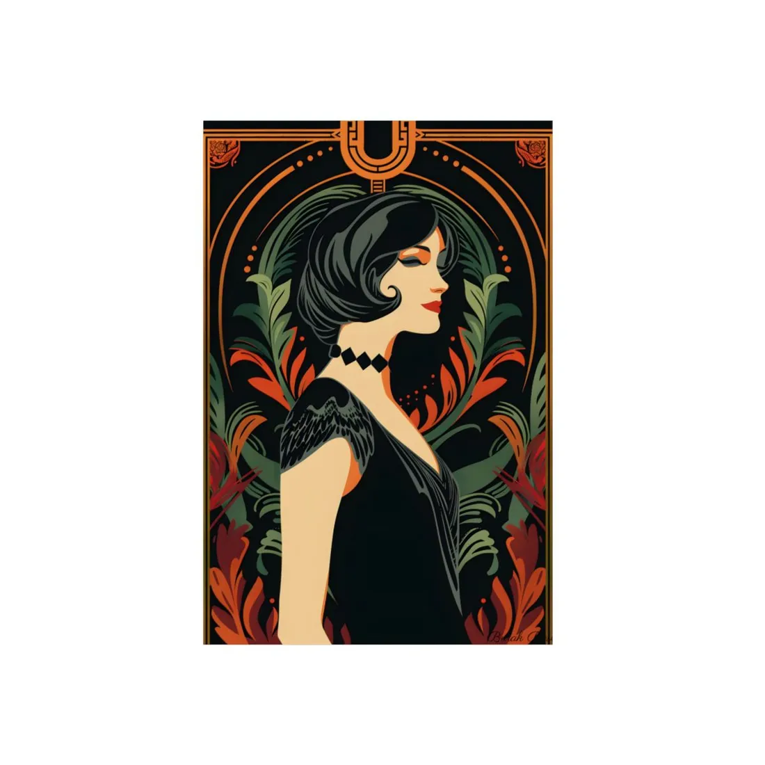 Elegant Vintage Poster: A Woman's Enchanting Presence - Metal Poster