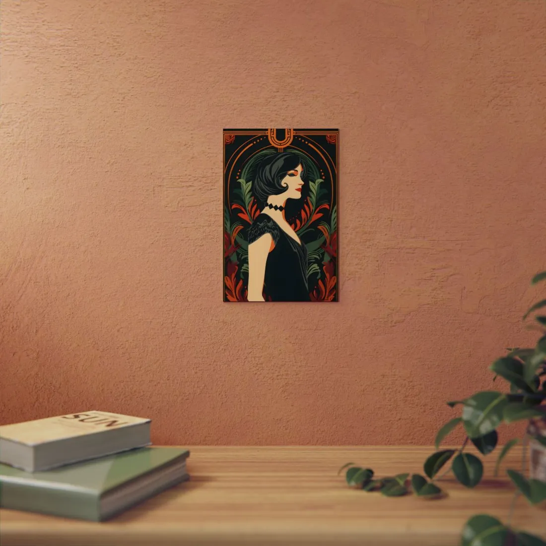 Elegant Vintage Poster: A Woman's Enchanting Presence - Metal Poster