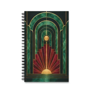 Art Deco Sunburst Arches Spiral Notebook