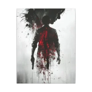 Man with Pistol Silhouette Canvas Print