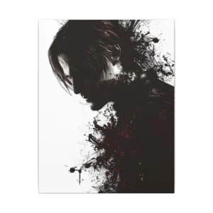 Dark-Haired Figure in Profile Canvas Print