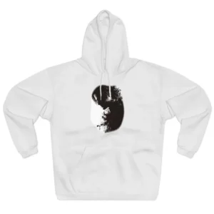 Dark-Haired Figure in Profile Hoodie