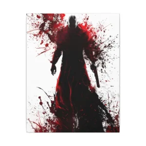 Gunman in Red Ink Splatter Canvas Print