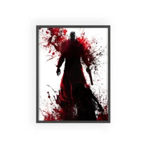 Gunman in Red Ink Splatter Framed Poster