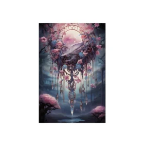 Dreamcatcher with Pink Blossoms Metal Poster