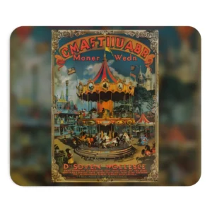 Vintage Carousel with Horses Mouse Pad