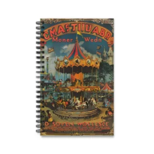 Vintage Carousel with Horses Spiral Notebook
