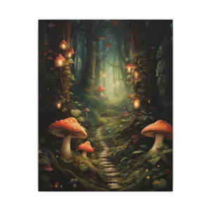 Mushroom Forest Path Canvas Print