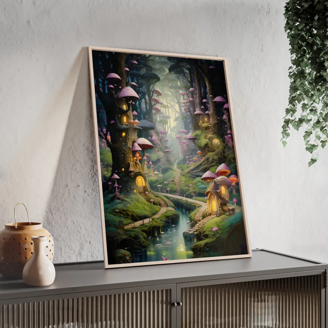 Enchanted Forest Adventure: Vibrant Artwork of Six Brothers - Framed Poster