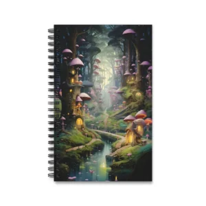 Mushroom Forest Village Spiral Notebook