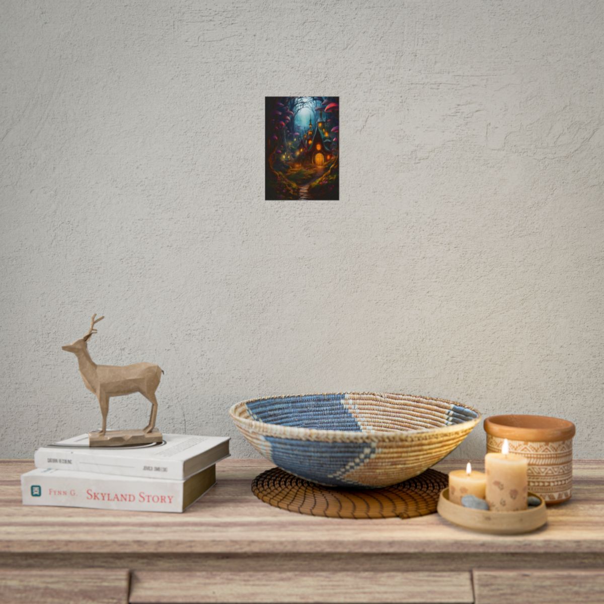 Enchanted Forest Boy: Whimsical Fairy Tale Scene - Poster