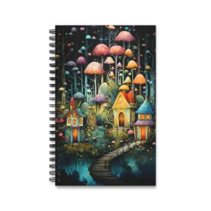 Mushroom Forest with Cottages Spiral Notebook