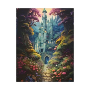 Mystical Forest Castle: Enchanted Woodland Towers Canvas Print