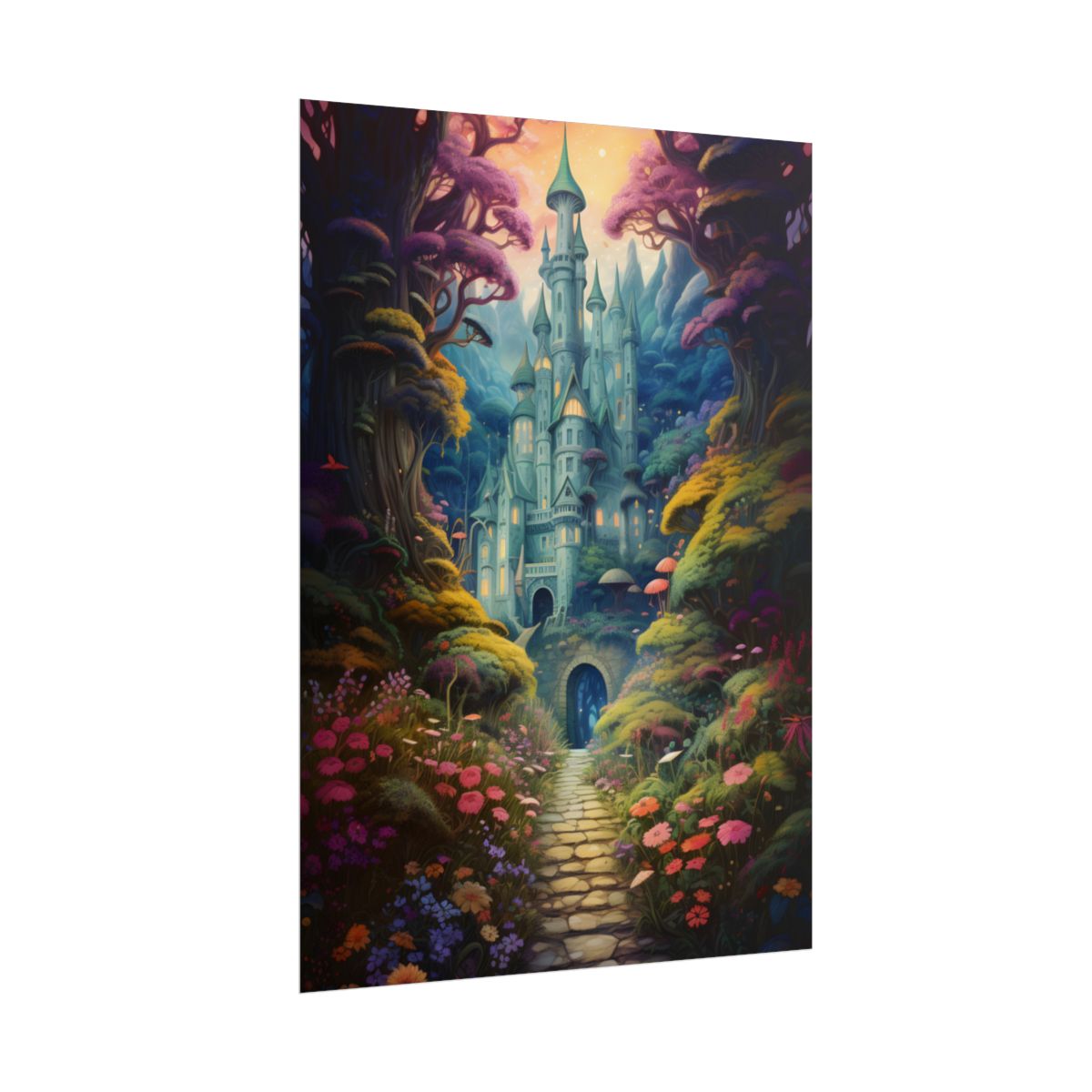Enchanted Forest: Siblings in Wonder - A Digital Artwork - Poster